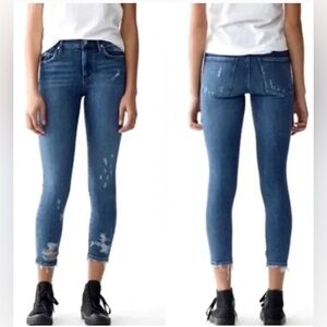 Agolde Sophie Crop Mid Wash Distressed Jeans Women’s Size 26